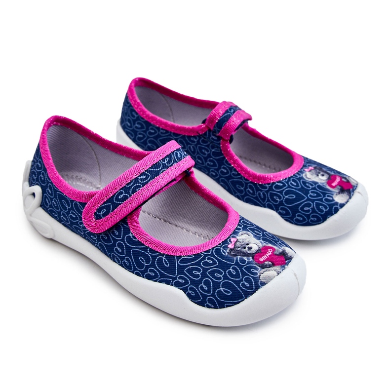 BEFADO S.A. Chaussons Enfant Ballerine Ours Befado 114X505 Bleu Marine rose