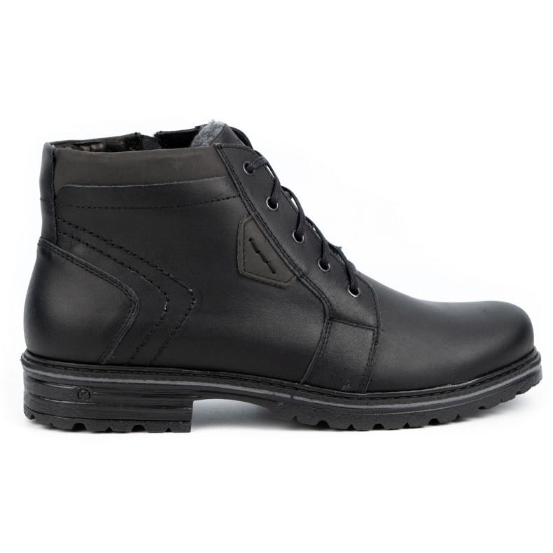 Polbut Bottes d'hiver en cuir pour hommes J34S Noir avec gris le noir Polbut Bottes d'hiver en cuir pour hommes J34S Noir avec gris le noir