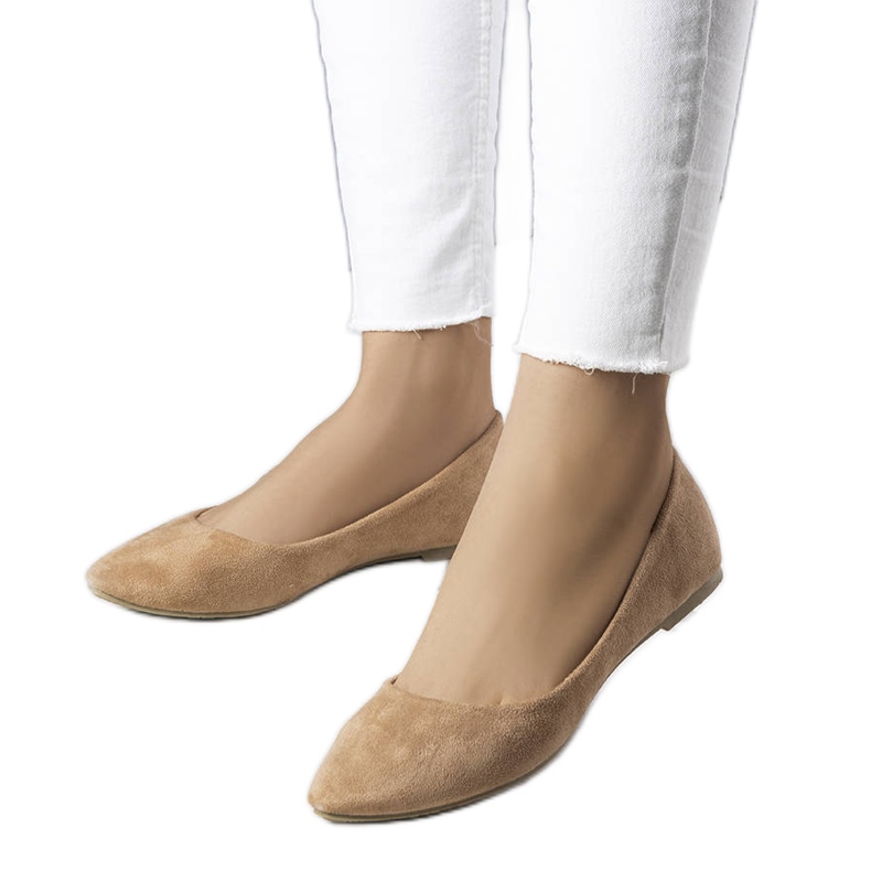 PA1 Ballerines en daim écologique beige Logan