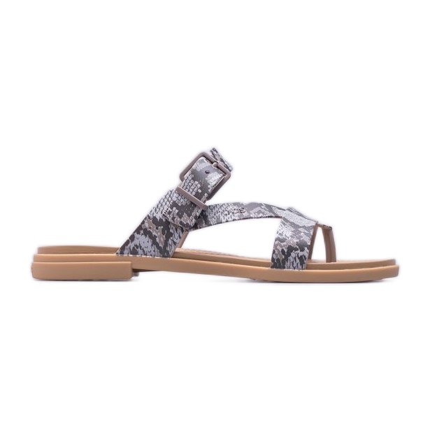 Crocs Tulum Toe Post Sandale W 206108-15W beige brun