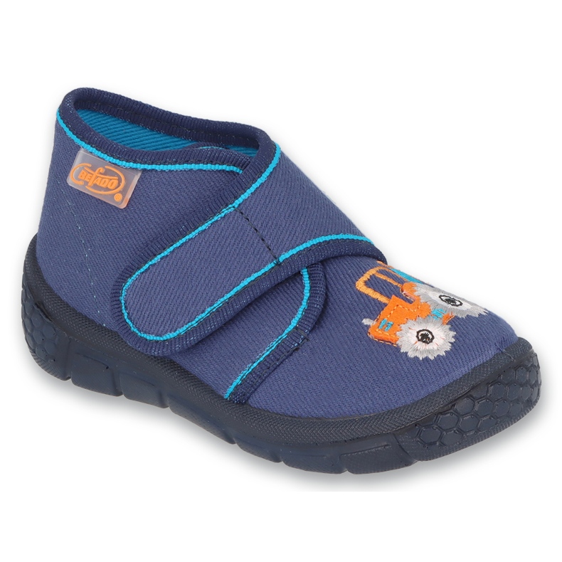 Befado Béfado Children's Navy Blue Slippers 538P089 Orange Tracteur bleu