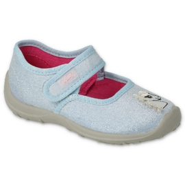 Chaussons enfants Befado avec Velcro 661X011 bleu avec une application