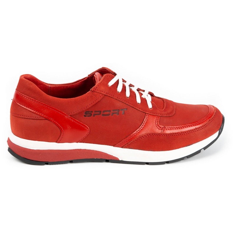 Polbut Chaussures homme Sport C47 en cuir rouge