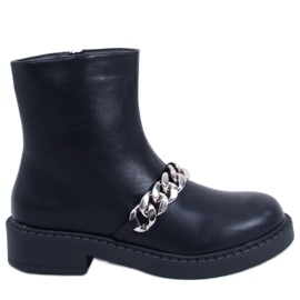 PA1 Bottines chaîne femme Foster Black noir