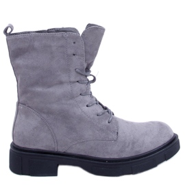 PA1 Bottines à lacets en daim gris Lavey