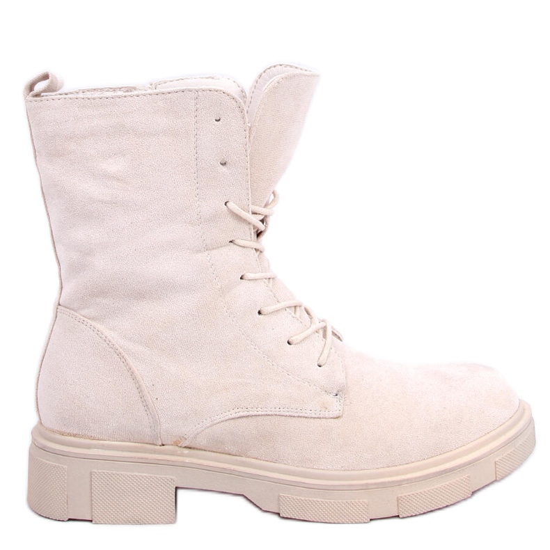 PA1 Bottines à lacets en daim beige Lavey