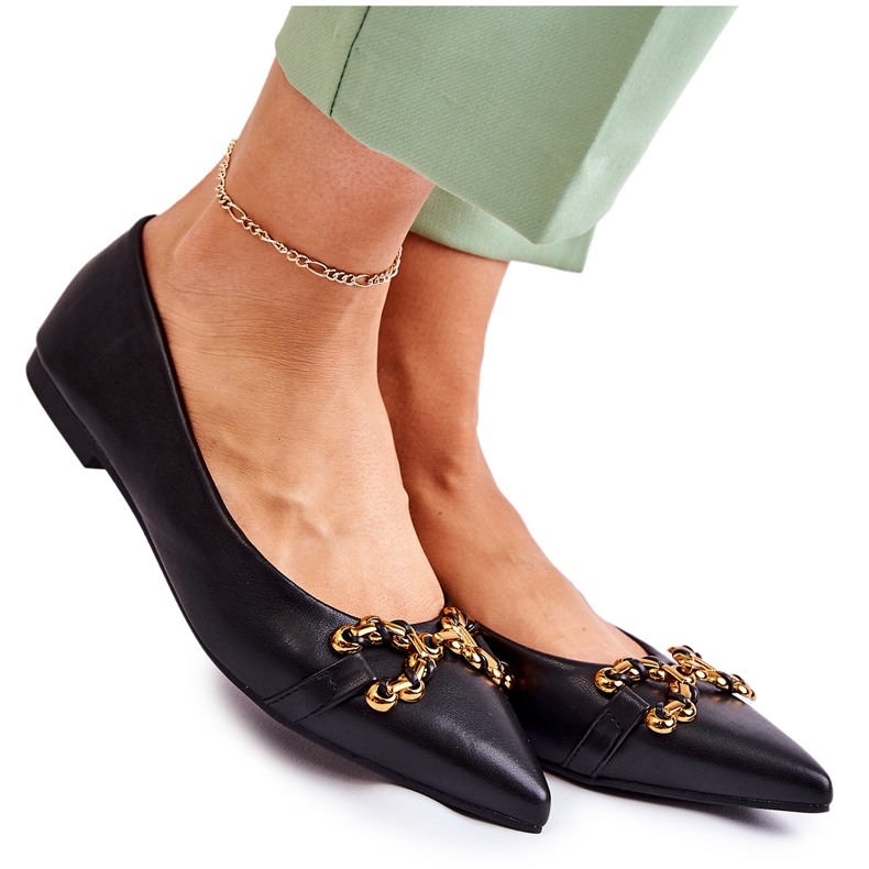 WS1 Ballerines pour femmes en Spitz avec ornement Carlos noir le noir