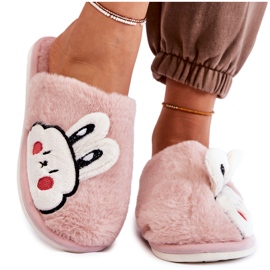 PA1 Chaussons Femme Fourrure Avec Lapin Rose Trisha PA1 Chaussons Femme Fourrure Avec Lapin Rose Trisha