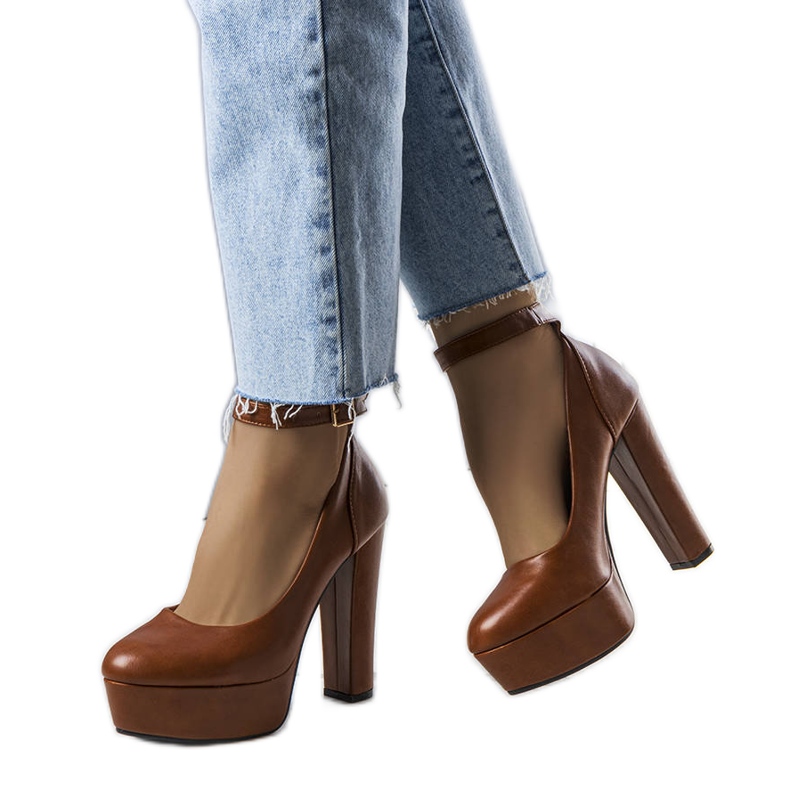 PA1 Escarpins marrons à talons Adela brun