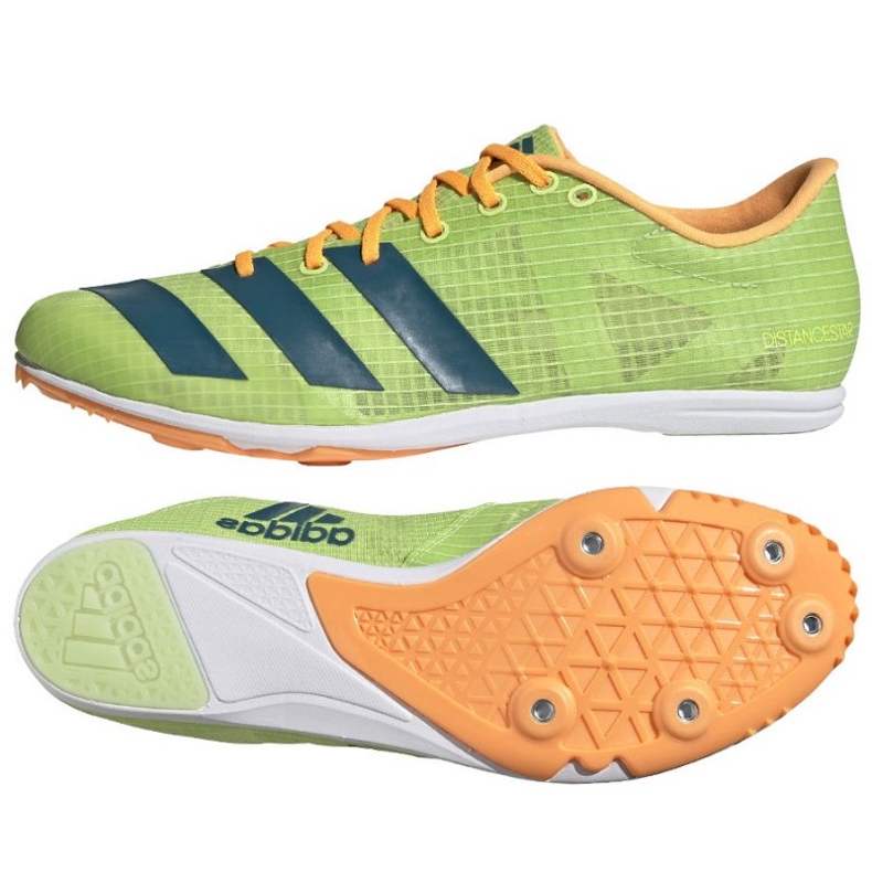 Chaussures à crampons adidas Distancestar M GY0947 orange vert Chaussures à crampons adidas Distancestar M GY0947 orange vert