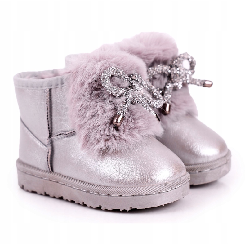 Bottes de neige pour enfants avec fourrure Silver Aurora argent Bottes de neige pour enfants avec fourrure Silver Aurora argent