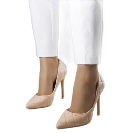 Talons hauts matelassés beige Lore
