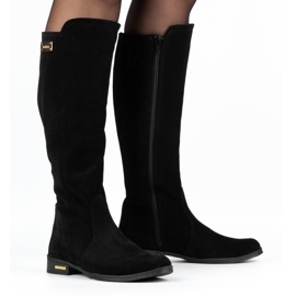 Olivier Boots isolés pour femmes en cuir à la mode noir noir le noir