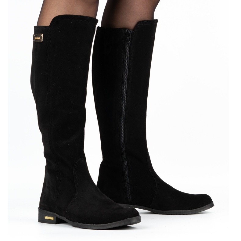 Olivier Boots isolés pour femmes en cuir à la mode noir noir le noir