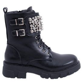PA1 Bottines à perles noires Vance le noir