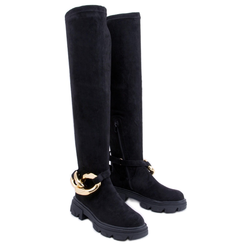 PA1 Bottes en daim noires Wanted le noir