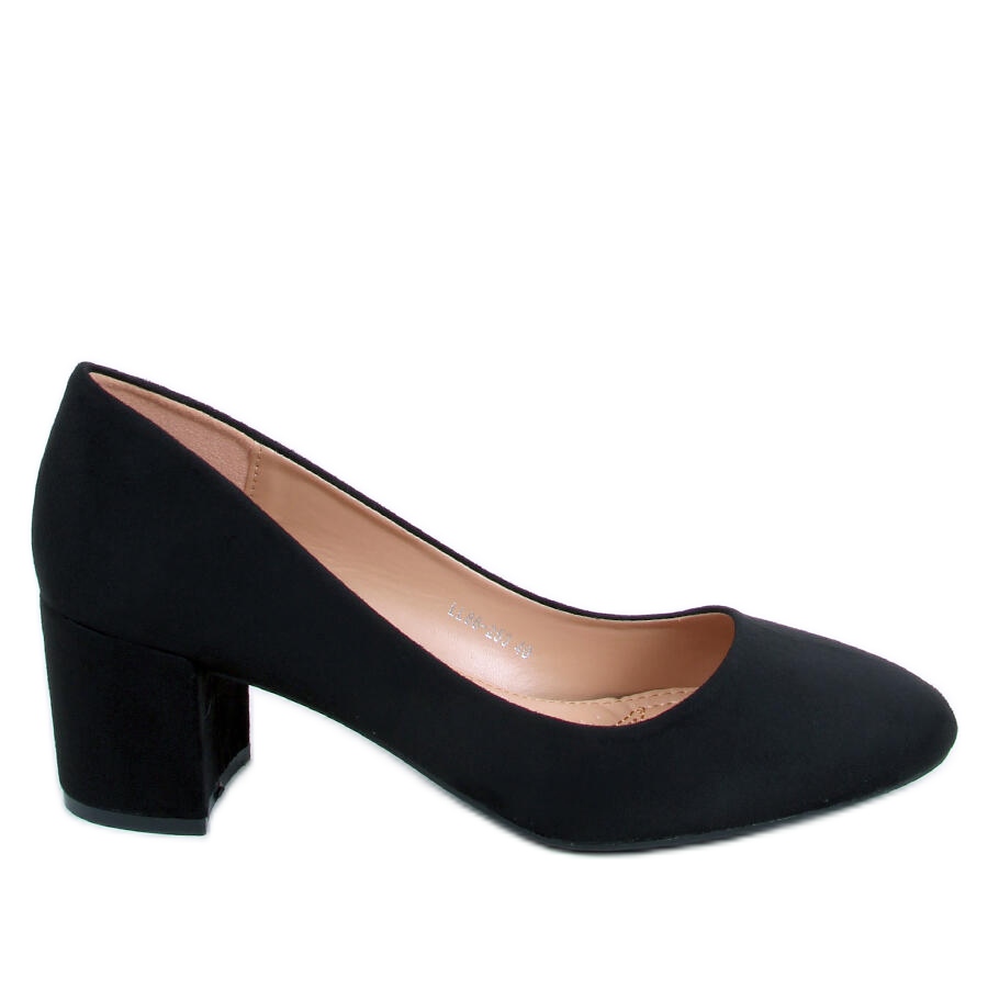 Escarpins a talons bas de Louise Black le noir KeeShoes