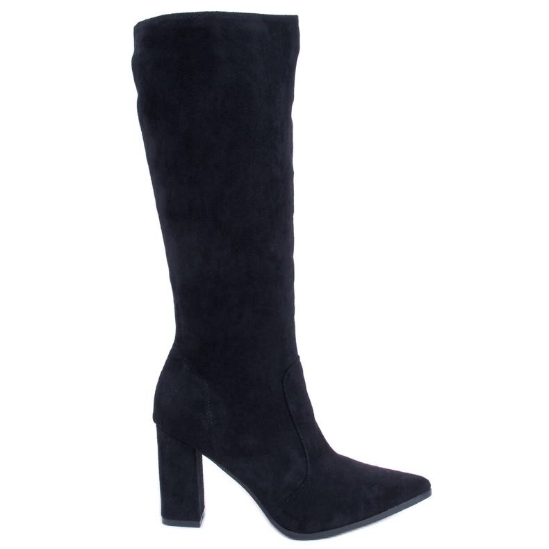 PA1 Bottes à talons en daim noir Farrah le noir
