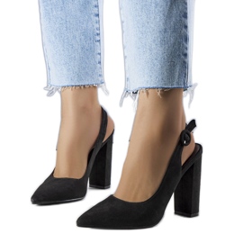 PA1 Escarpins Jaylee noirs à talon ouvert