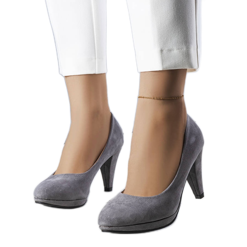 PA1 Escarpins gris à talons Freya