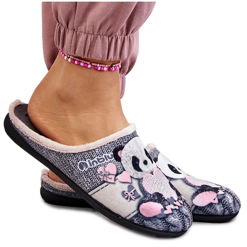 BEFADO S.A. Chaussons Befado Panda Avec Coeur 155D209 Gris BEFADO S.A. Chaussons Befado Panda Avec Coeur 155D209 Gris