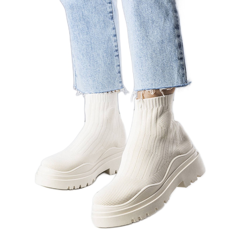 BM Bottines chaussettes Cali beiges