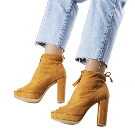BM Bottines camel à talon Payto brun