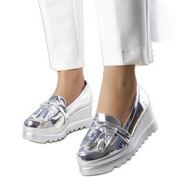 BM Chaussures compensées argentées Cleo