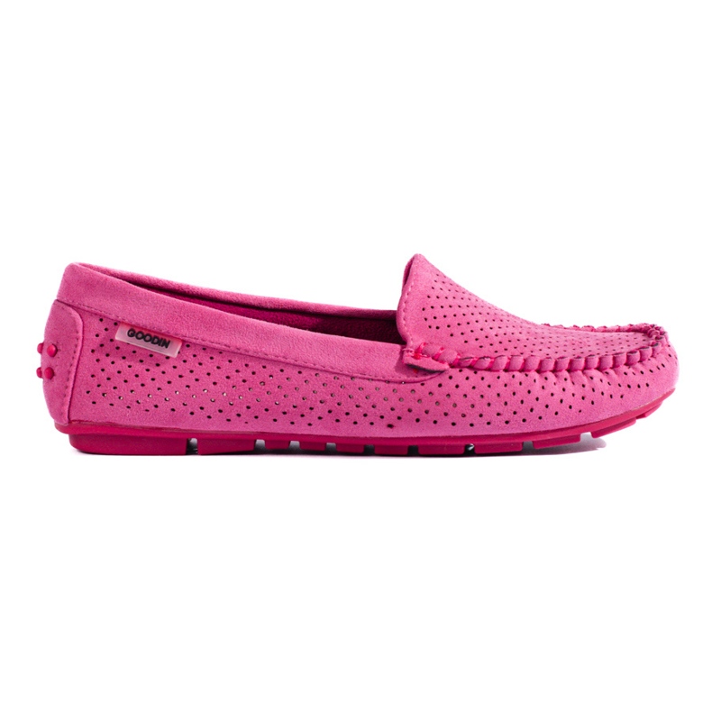 Mocassins femme ajourés Shelovet élastique fuchsia rose