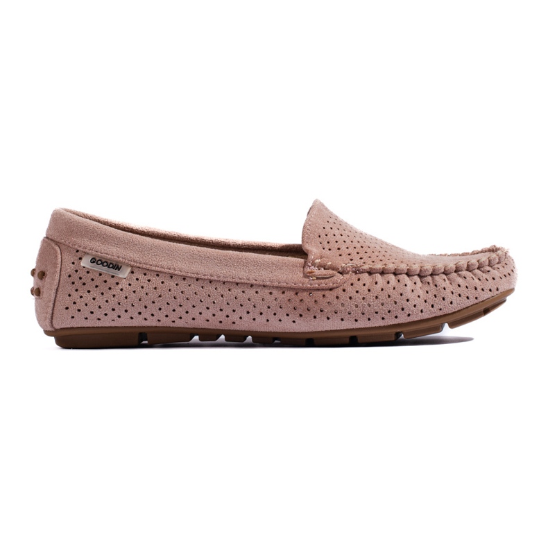 Mocassins femme ajourés Shelovet élastique rose clair