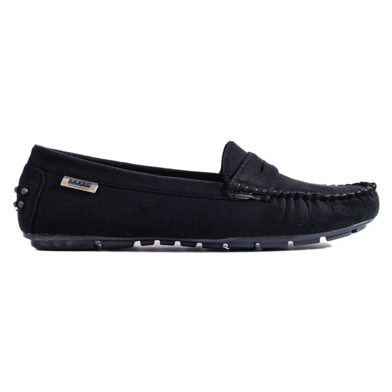 Mocassins femme en daim Shelovet élastique noir le noir