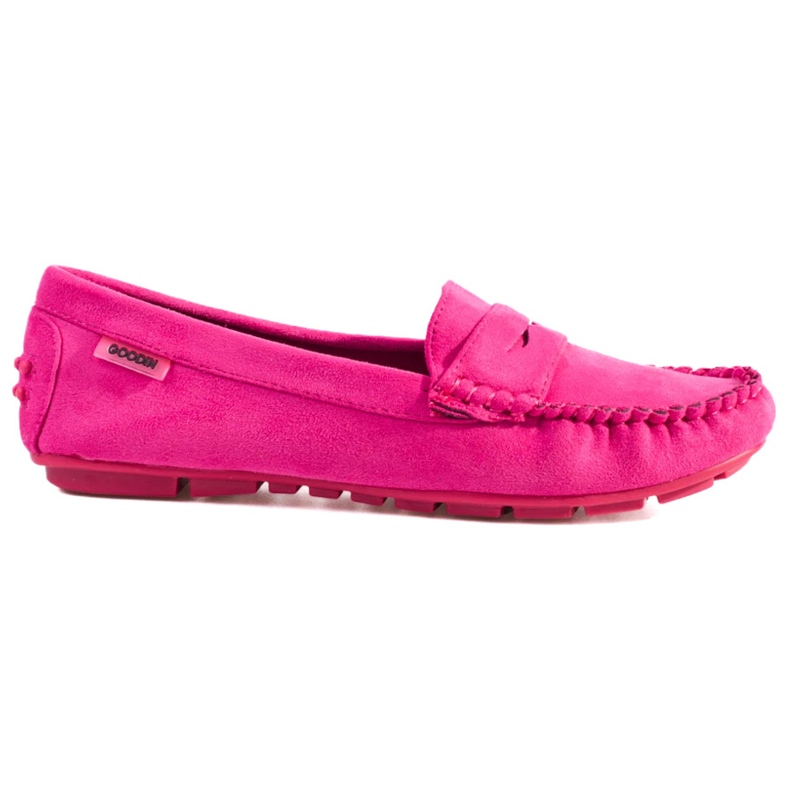 Mocassins femme en daim Shelovet élastique fuchsia rose