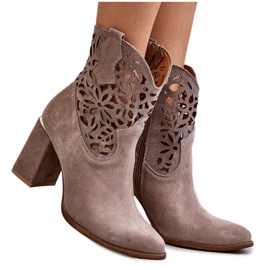Lewski Shoes Bottines Daim Ajourées Leewski Shoes 3264 Marron clair brun