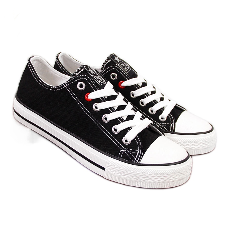 Baskets basses en textile noir NEWS