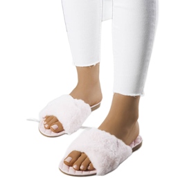 Claquettes roses Karsyn avec fourrure