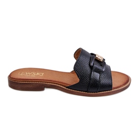 Lewski Shoes Chaussons Femme Cuir Leewski Shoes 3270 Noir doré