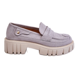 PS2 Chaussures à enfiler en daim pour femmes Gris Fiorell