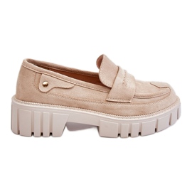 Chaussures à enfiler en daim pour femmes Beige Fiorell