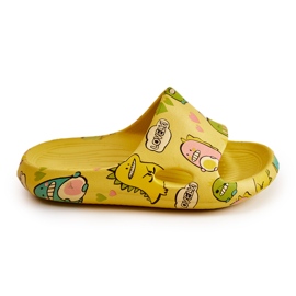 WJ1 Chaussons Enfant Légers Dinosaures Jaune Astro