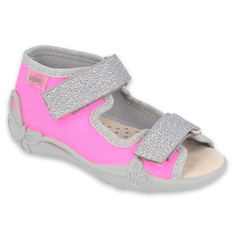 Chaussures enfants Befado 342P032 rose argent gris