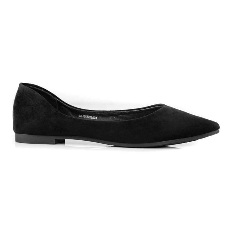 Ballerines noires pour femmes en daim écologique le noir