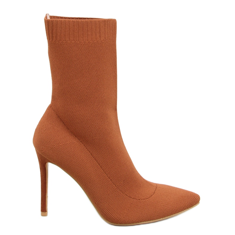 BM Bottines à talons hauts avec tige élastique Moira Camel brun