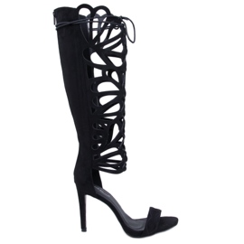 BM Miranda Sandales spartiates à talons aiguilles noires