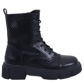 BM Bottines à lacets Wyman noires ajourées le noir