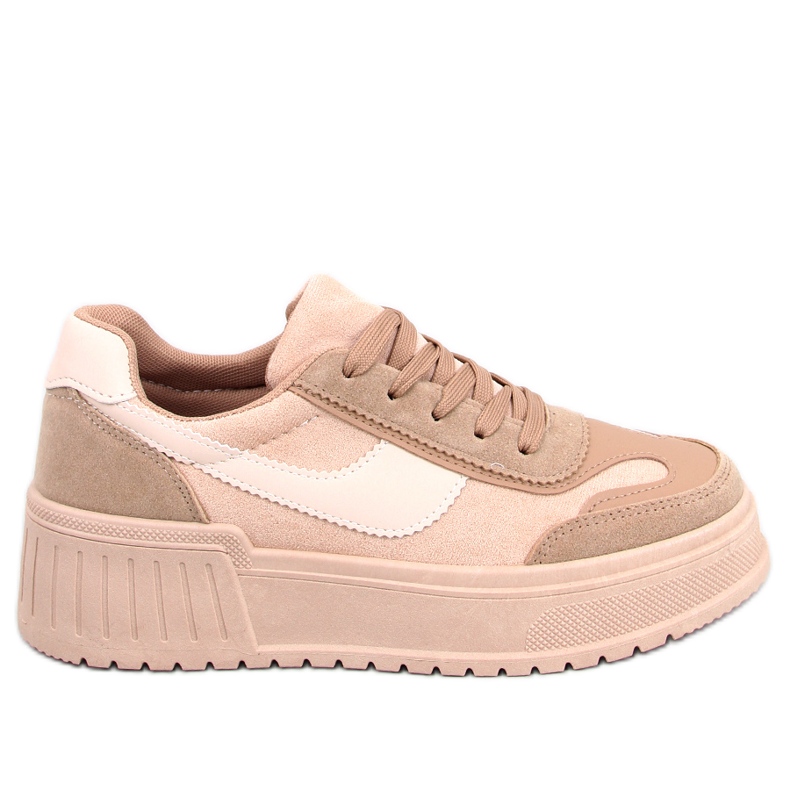 BM Baskets à plateforme Kirby Kaki beige