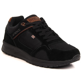 Chaussures de sport homme en cuir noir NEWS