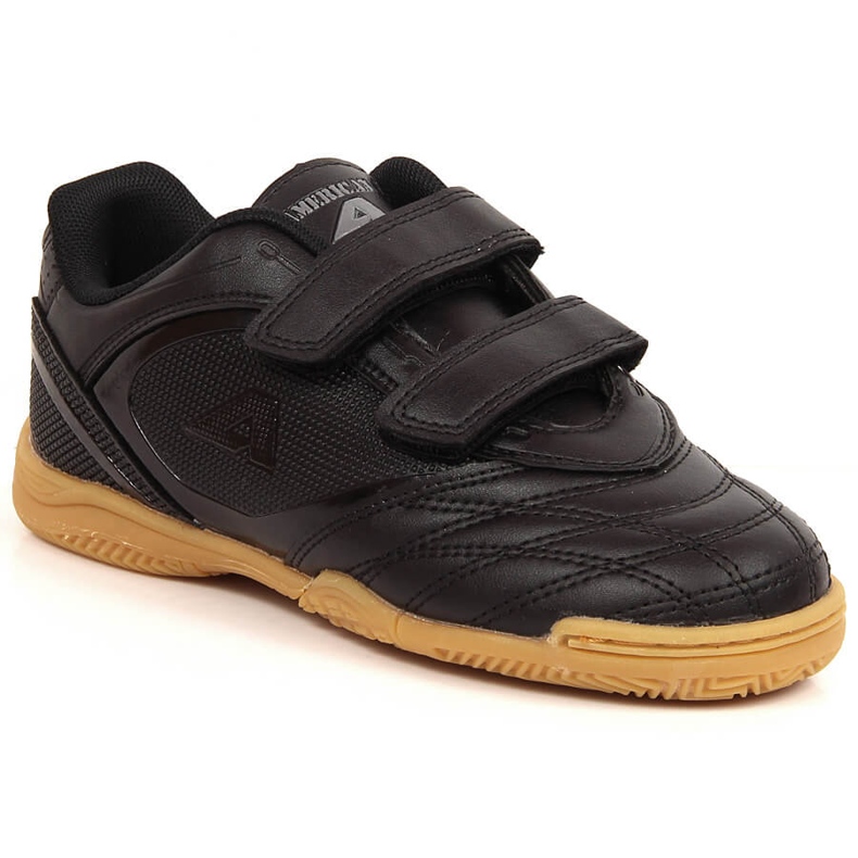 Chaussures d'intérieur pour enfants American Club noires avec velcro le noir