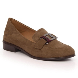 Chaussures plates en daim pour femmes marron Vinceza 10828 brun