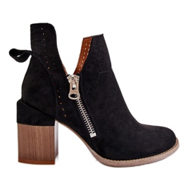 PM1 Bottes en daim sur talons épais Camden noir