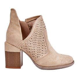 PM1 Bottes découpées en daim beige clair Layne